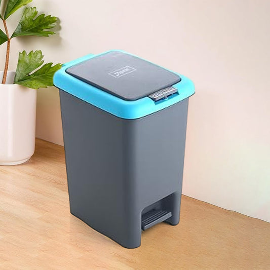 Apex Plastic Push N Pedal Dust Bin Hands-free Operation Compact Design 6.5 Liters (1 Pc Mix Color)