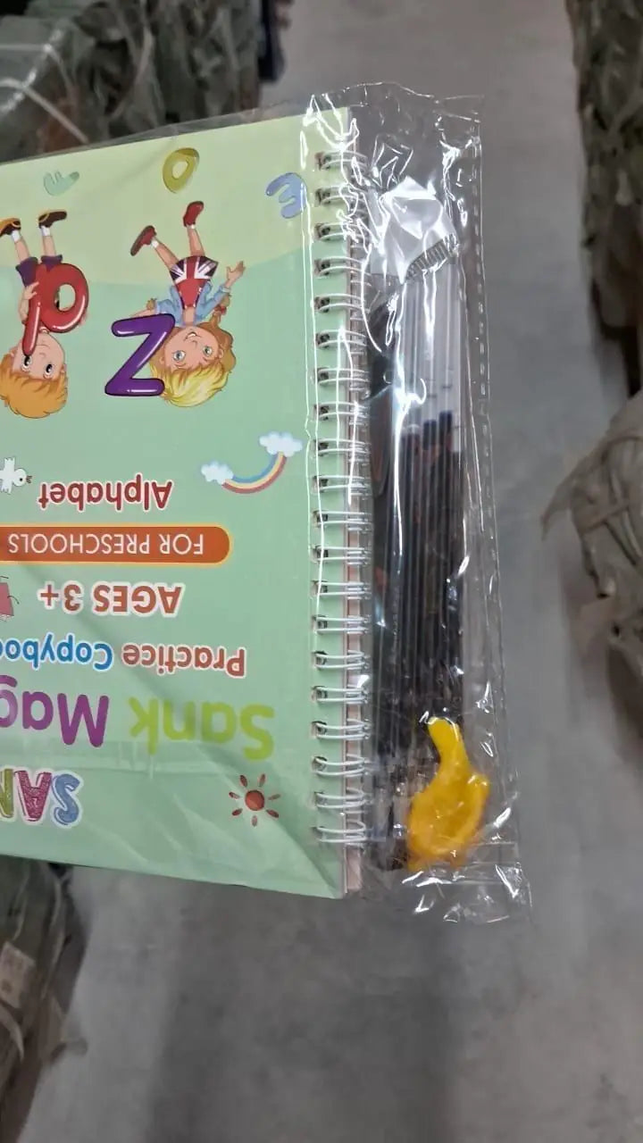 Sank Magic Practice Copybook (4 Books,1 Pen,1 Grip,10 Refill)