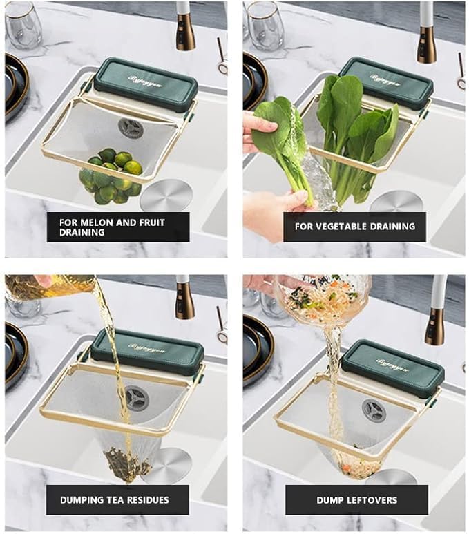 Kitchen Sink Hanging Strainer with 100 Sink Strainer Net Bag