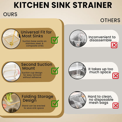 Kitchen Sink Hanging Strainer with 100 Sink Strainer Net Bag