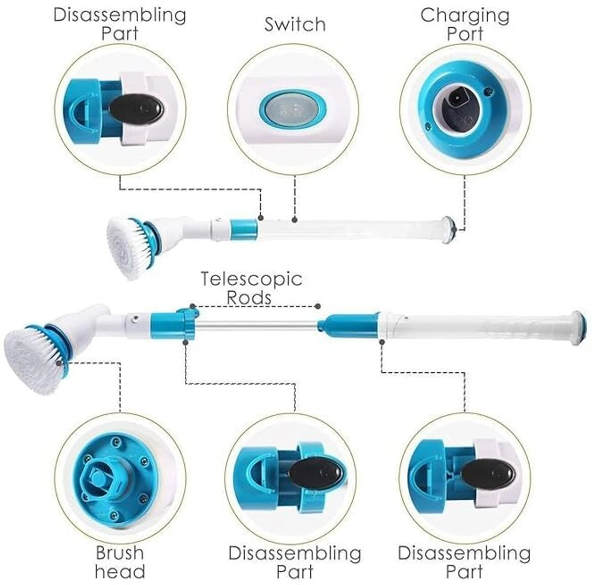 Electric Spin Scrubber 360 Cordless Cleaning Brush