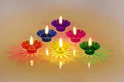 6 Colour 3D Reflection Diya (12 Pcs)