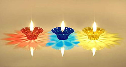 6 Colour 3D Reflection Diya (12 Pcs)
