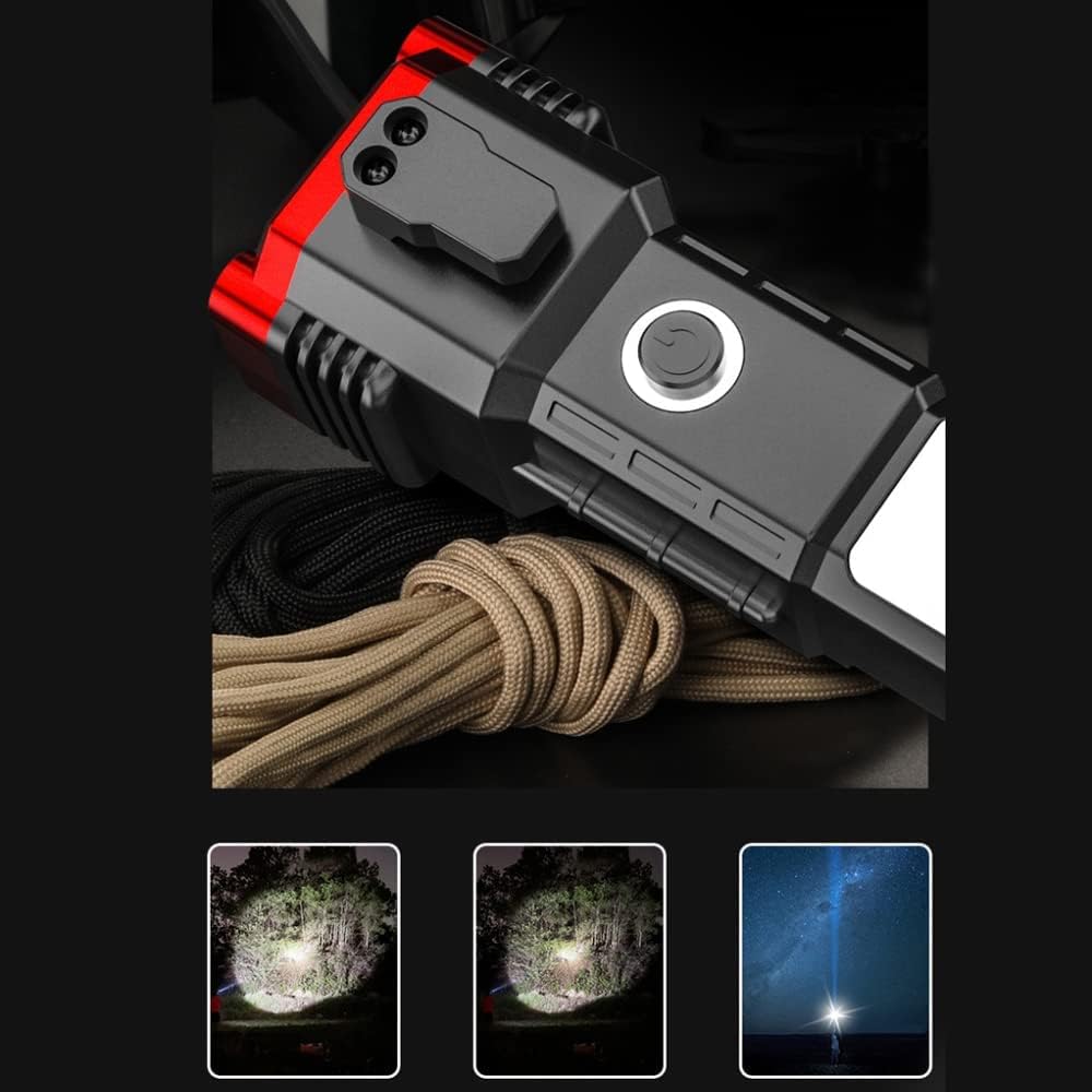 Super Power LED Flashlight- Zoomable Rechargeable, Metal Body with Power Bank
