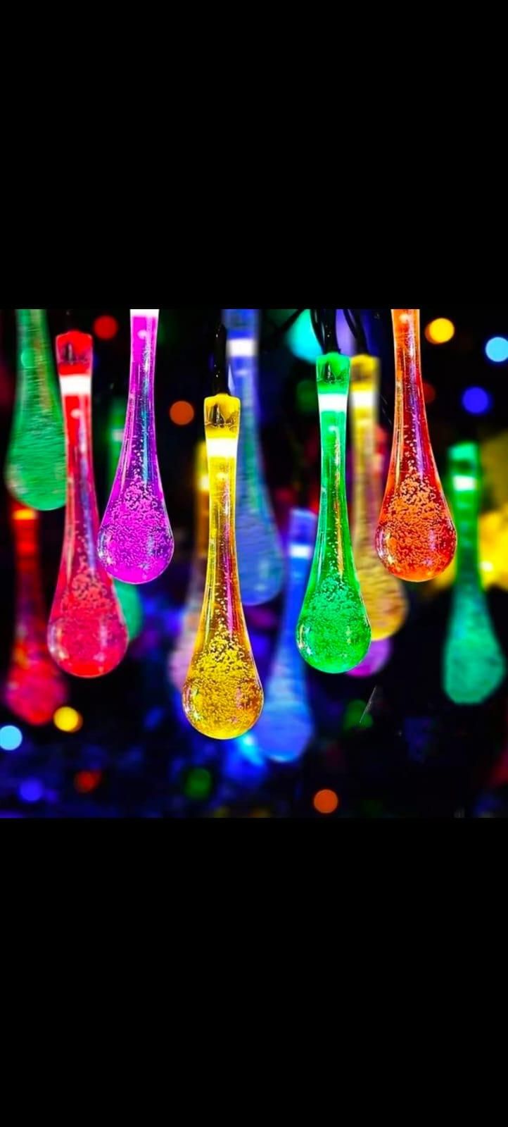 14 LED Rain Drop Fairy Lights Waterproof Indoor Outdoor For Home Decoration