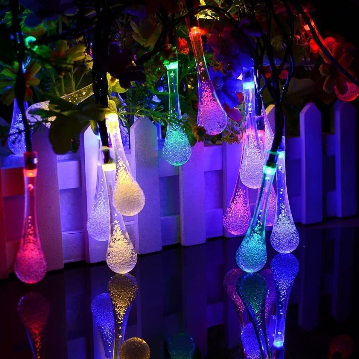 14 LED Rain Drop Fairy Lights Waterproof Indoor Outdoor For Home Decoration