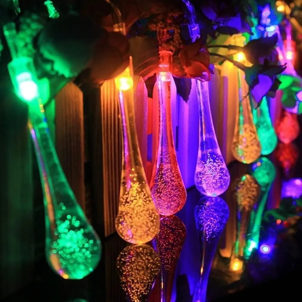 14 LED Rain Drop Fairy Lights Waterproof Indoor Outdoor For Home Decoration