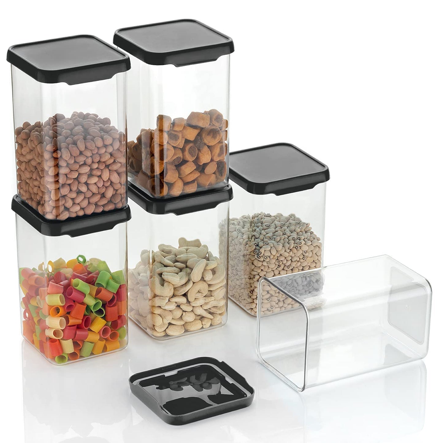 1100 ml Simple Cap Storage Container (Pack Of 6)