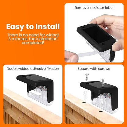 Solar Light Outdoor Home Garden Waterproof Stair Deck (Pack of 4) )