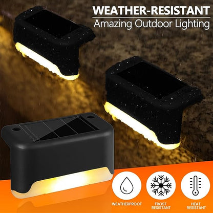Solar Light Outdoor Home Garden Waterproof Stair Deck (Pack of 4) )