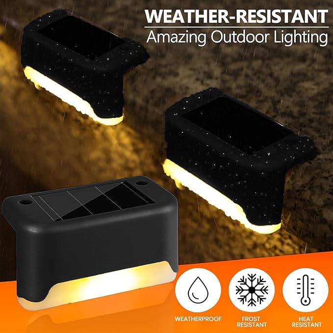 Solar Light Outdoor Home Garden Waterproof Stair Deck (Pack of 4) )