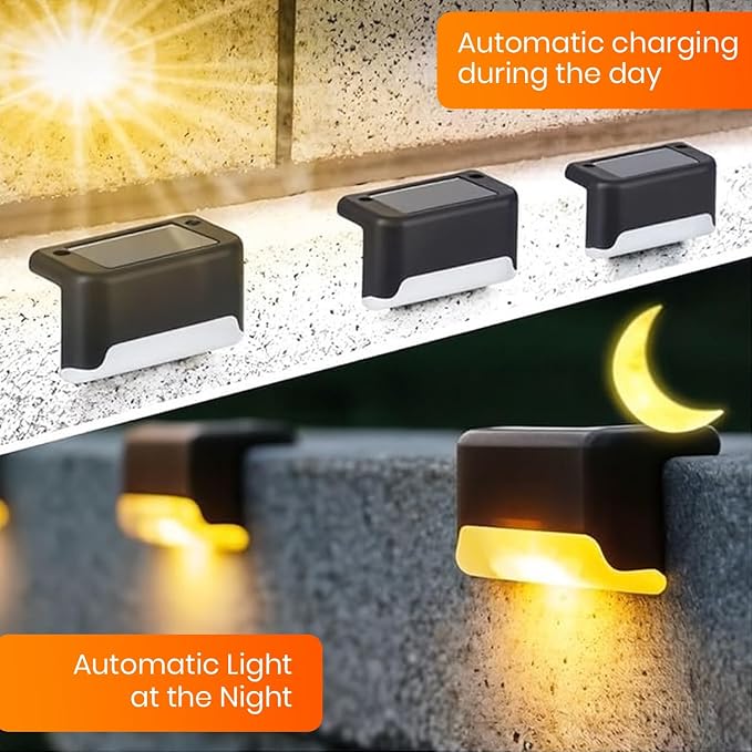 Solar Light Outdoor Home Garden Waterproof Stair Deck (Pack of 4) )