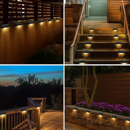 Solar Light Outdoor Home Garden Waterproof Stair Deck (Pack of 4) )