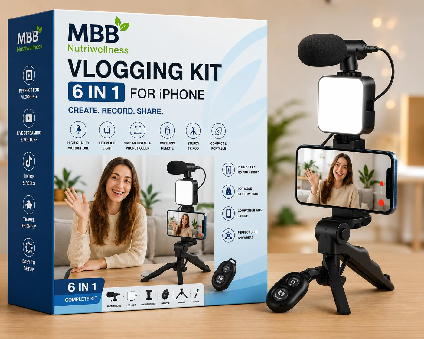 Vlogging Kit 6 in 1 for Phone